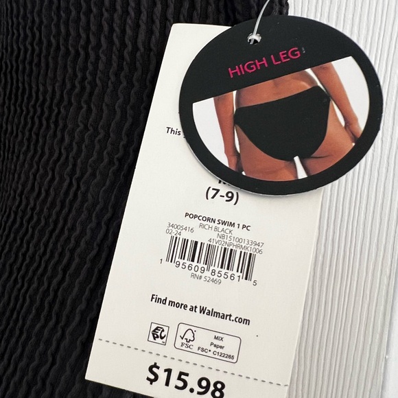 One piece black swimsuit. - Picture 3 of 3